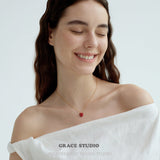 Glossy Mini Heart Resin Pendant Necklace