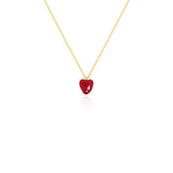 Glossy Mini Heart Resin Pendant Necklace
