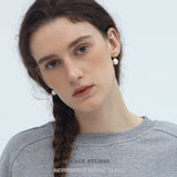 Brushed Orb Drop Earrings