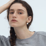 Brushed Orb Drop Earrings