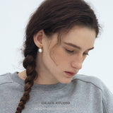 Brushed Orb Drop Earrings