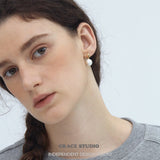 Brushed Orb Drop Earrings
