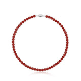 Glossy Red Agate Beaded Necklace