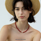 Garnet Red Agate Baroque Pearl Necklace