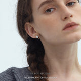 Moissanite Silver Mini Hoop Earrings
