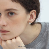 Moissanite Silver Mini Hoop Earrings