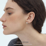 Moissanite Silver Mini Hoop Earrings