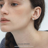 Moissanite Silver Mini Hoop Earrings