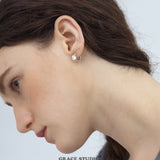Moissanite Silver Mini Hoop Earrings