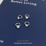 Moissanite Silver Mini Hoop Earrings