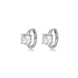 Moissanite Silver Mini Hoop Earrings