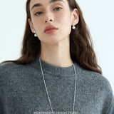 Brushed Double Sphere Drop Earrings