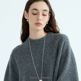 Brushed Double Sphere Drop Earrings