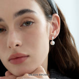 Brushed Double Sphere Drop Earrings