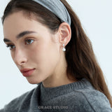 Brushed Double Sphere Drop Earrings