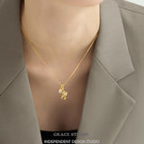 Whimsical Zirconia Elephant Pendant Necklace