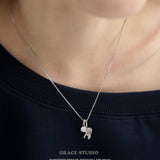 Whimsical Zirconia Elephant Pendant Necklace