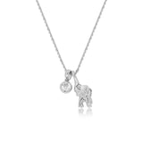 Whimsical Zirconia Elephant Pendant Necklace
