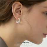 Sparkling Faceted Zircon Mini Hoop Earrings