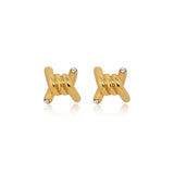 Crystal Barbed Wire Stud Earrings