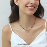 Bohemian Multi-Bead Elephant Pendant Necklace