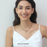 Bohemian Multi-Bead Elephant Pendant Necklace