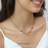 Bohemian Multi-Bead Elephant Pendant Necklace