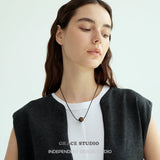 Tiger Eye & Black Onyx Bead Cord Necklace