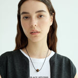 Tiger Eye & Black Onyx Bead Cord Necklace