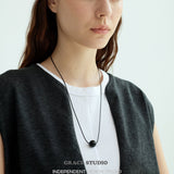 Tiger Eye & Black Onyx Bead Cord Necklace