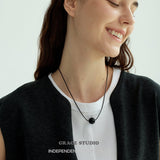 Tiger Eye & Black Onyx Bead Cord Necklace