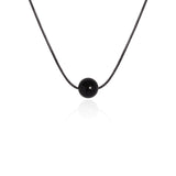 Tiger Eye & Black Onyx Bead Cord Necklace