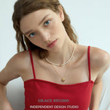 Mini Heart Freshwater Pearl Necklace