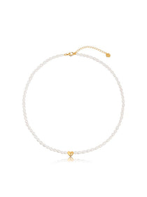 Mini Heart Freshwater Pearl Necklace - Grace Studio