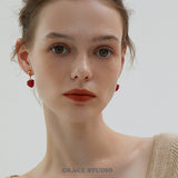 Raspberry Resin Drop Earrings