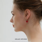 Raspberry Resin Drop Earrings
