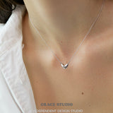 Sculptured Flow Curve Pendant Necklace