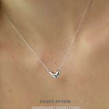 Sculptured Flow Curve Pendant Necklace
