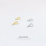 Mini Baguette Charm Hoop Earrings