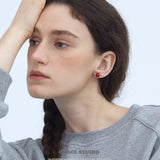 Crimson Orb Stud Earrings