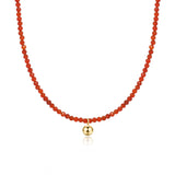 Red Crystal Beaded & Gold Chain Layering Necklaces