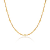 Red Crystal Beaded & Gold Chain Layering Necklaces