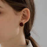Enamel Orb Vintage Stud Earrings