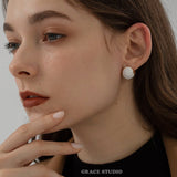 Enamel Orb Vintage Stud Earrings