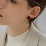 Enamel Orb Vintage Stud Earrings