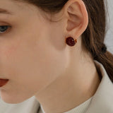 Enamel Orb Vintage Stud Earrings
