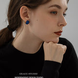 Enamel Orb Vintage Stud Earrings