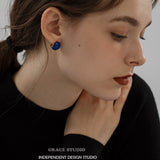 Enamel Orb Vintage Stud Earrings