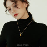 Molten Pearl Face Pendant Necklace
