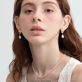 Scallop Shell Teardrop Drop Earrings